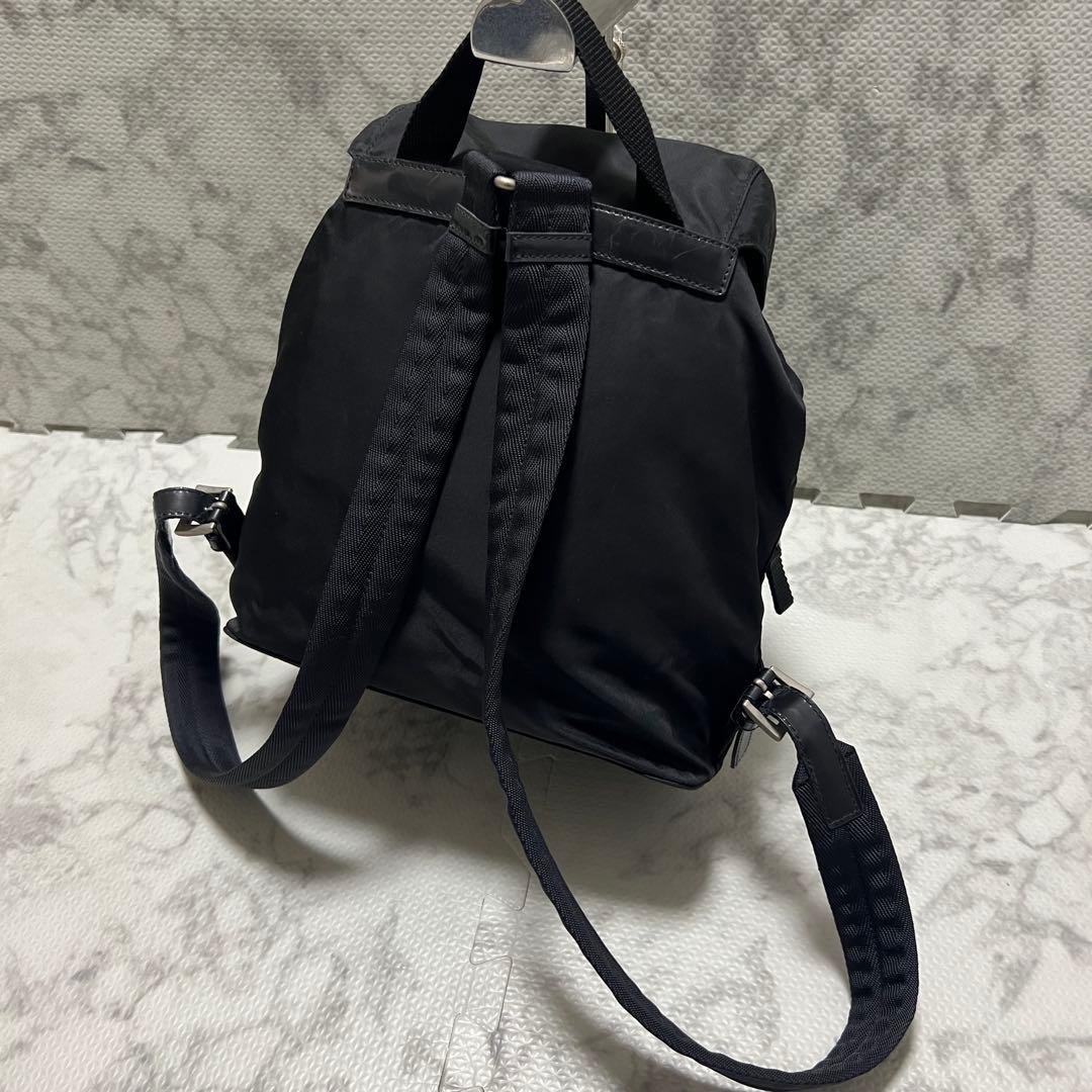 美品✨PRADA プラダ リュック バックパック ナイロン 三角ロゴ ブラック