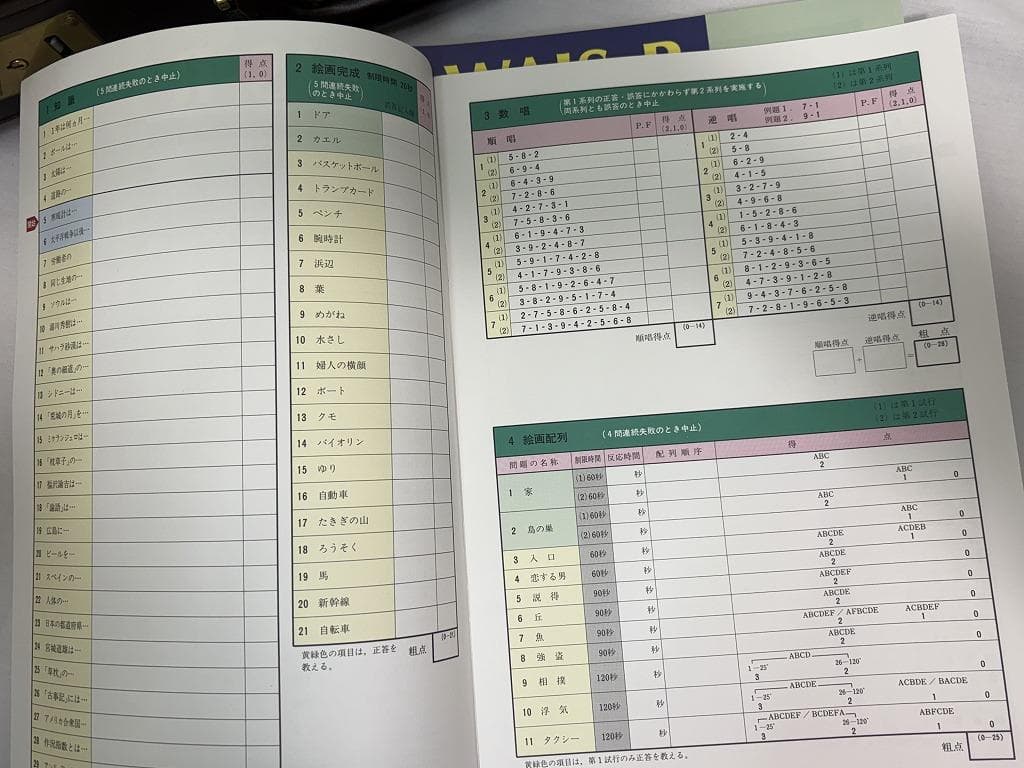 t*n様 日本文化科学社 成人知能検査 WAIS-R 積木 絵画 配列 組み合せ