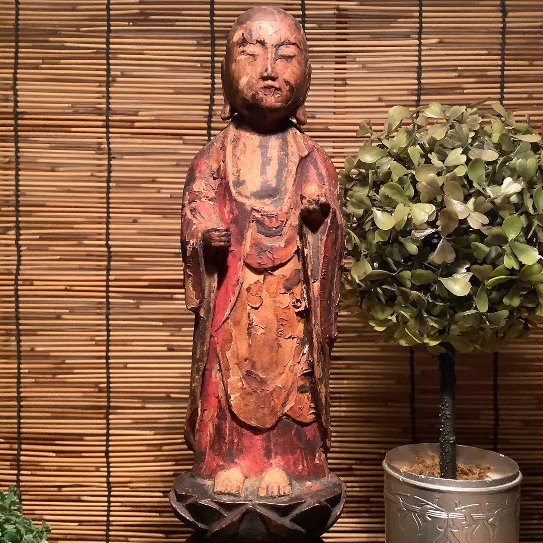 平安〜室町「如意宝珠地蔵菩薩」六道一尊・地蔵菩薩本願経・大乗大集地蔵・木彫彩色