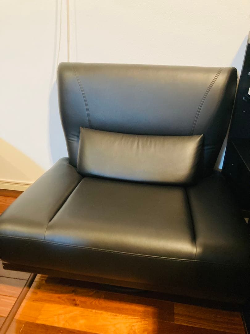 ブラックレザー 1人掛けソファ 高級ソファー美品です！お得価格！