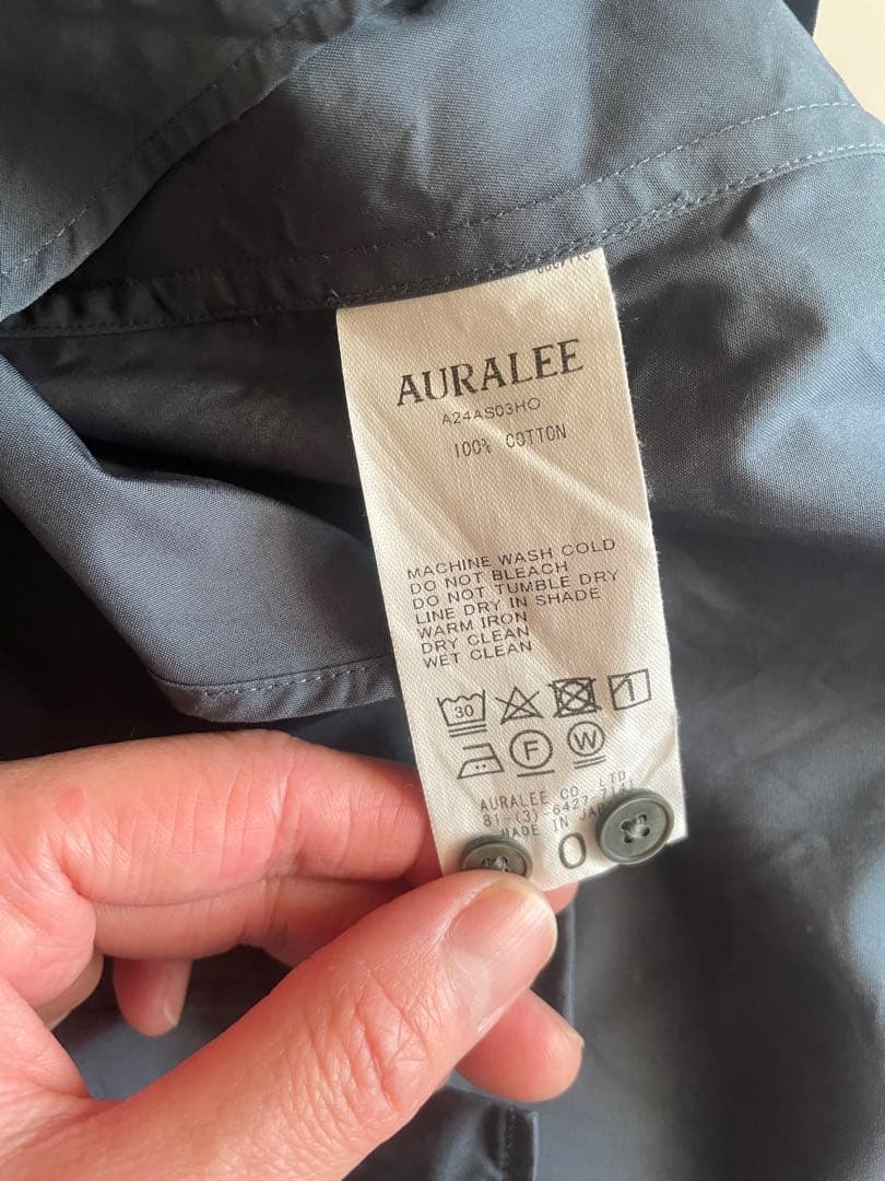 【AURALEE】オーラリー　シャツ　ダークブルー　size0