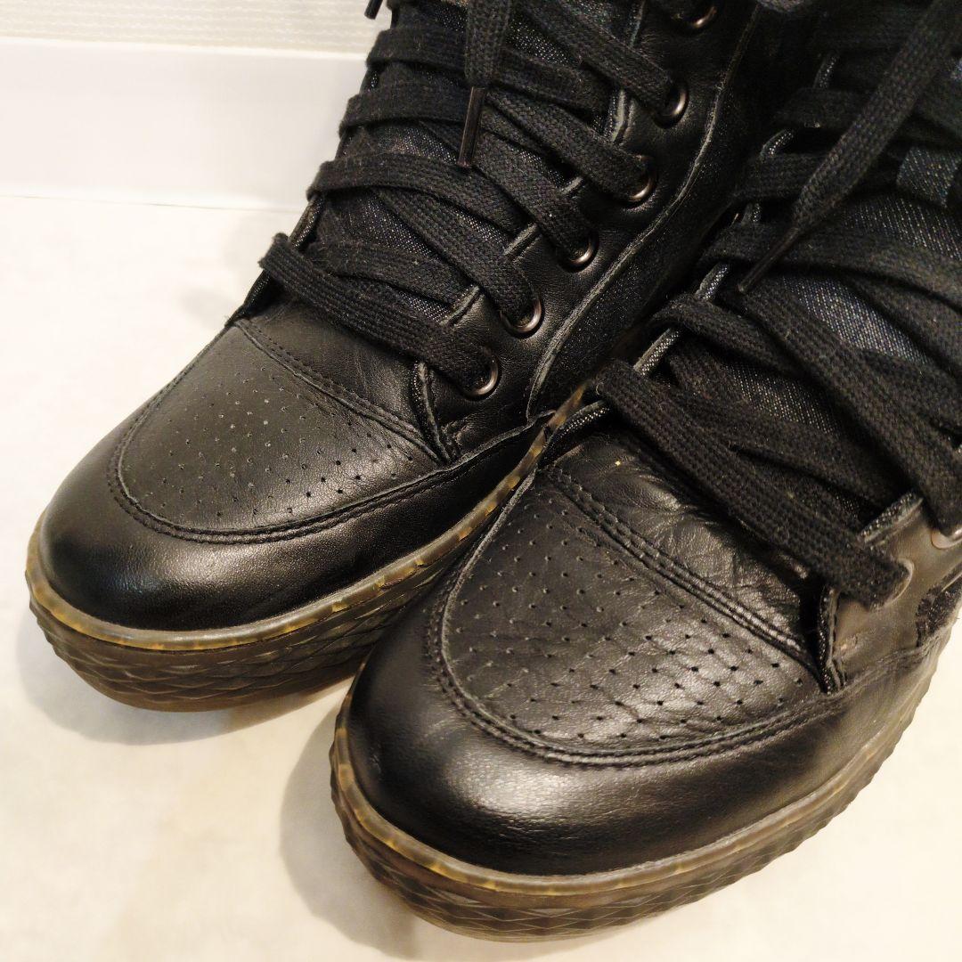 diesel ディーゼル　スニーカー　ハイカット　メンズ　プレートロゴ　ブラック