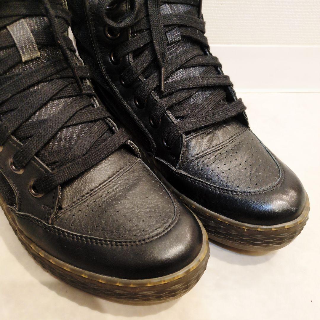 diesel ディーゼル　スニーカー　ハイカット　メンズ　プレートロゴ　ブラック