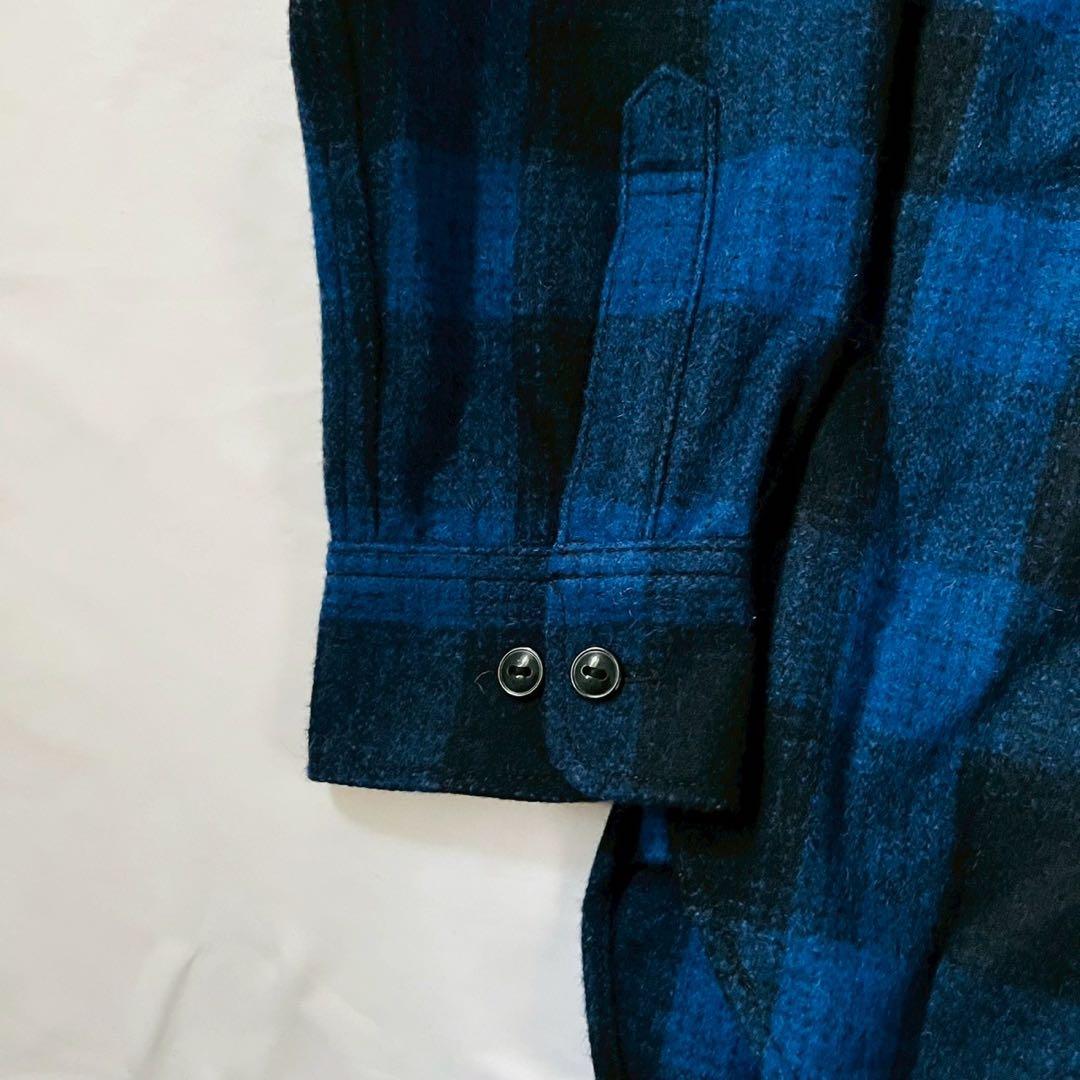 APE エイプ CPOシャツ ウール ブルー ブラック 長袖シャツ ネルシャツ