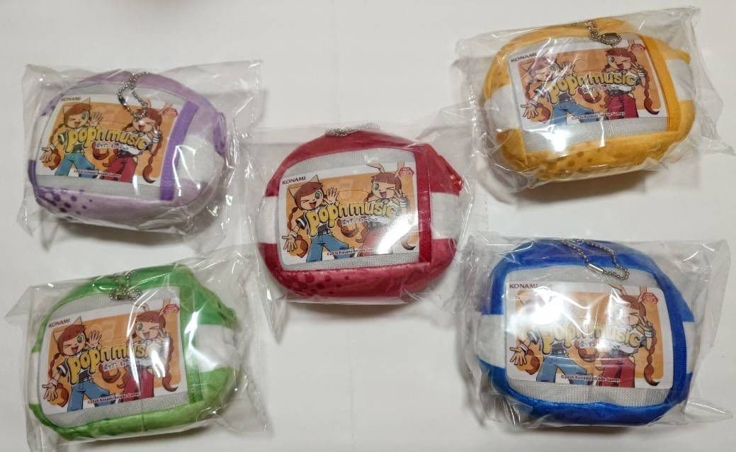 pop'n music ポップ君 ぬいぐるみパスケース　全5種セット