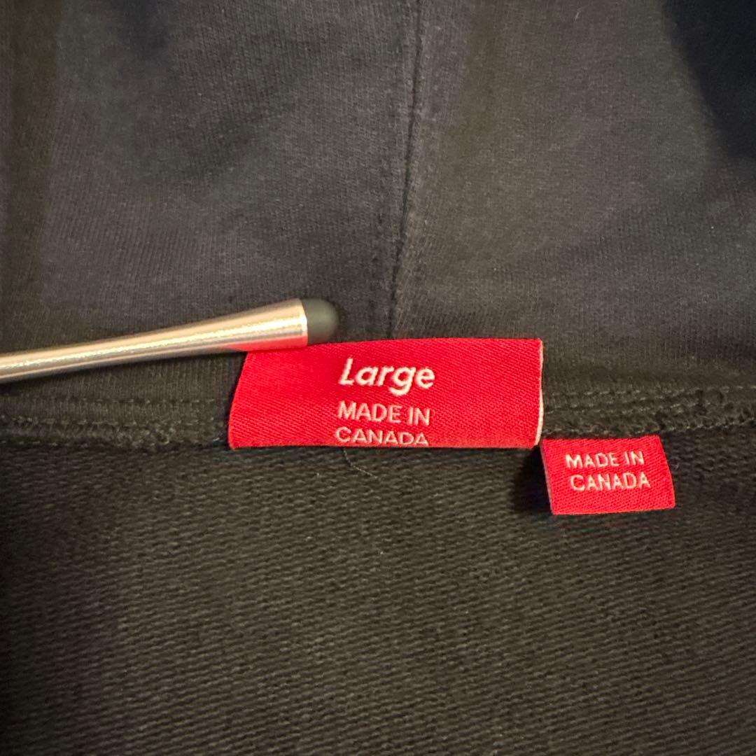 Supreme ブラック ジップアップパーカー Ｌサイズ