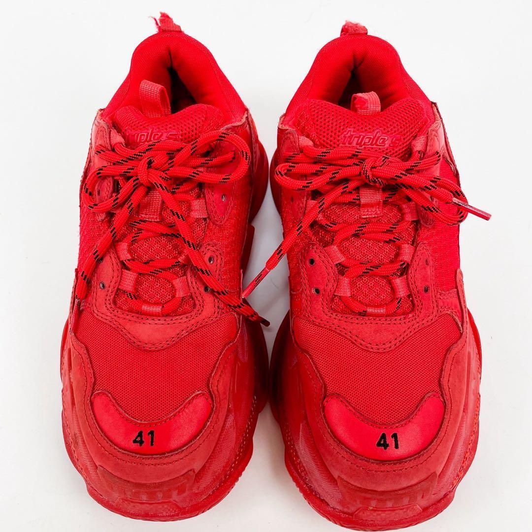 BALENCIAGA バレンシアガ TRIPLE S ローカットスニーカー 赤