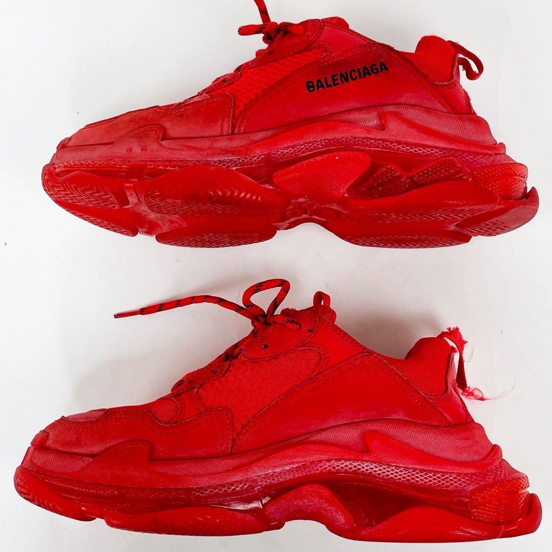 BALENCIAGA バレンシアガ TRIPLE S ローカットスニーカー 赤