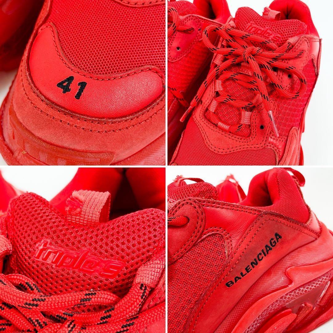BALENCIAGA バレンシアガ TRIPLE S ローカットスニーカー 赤
