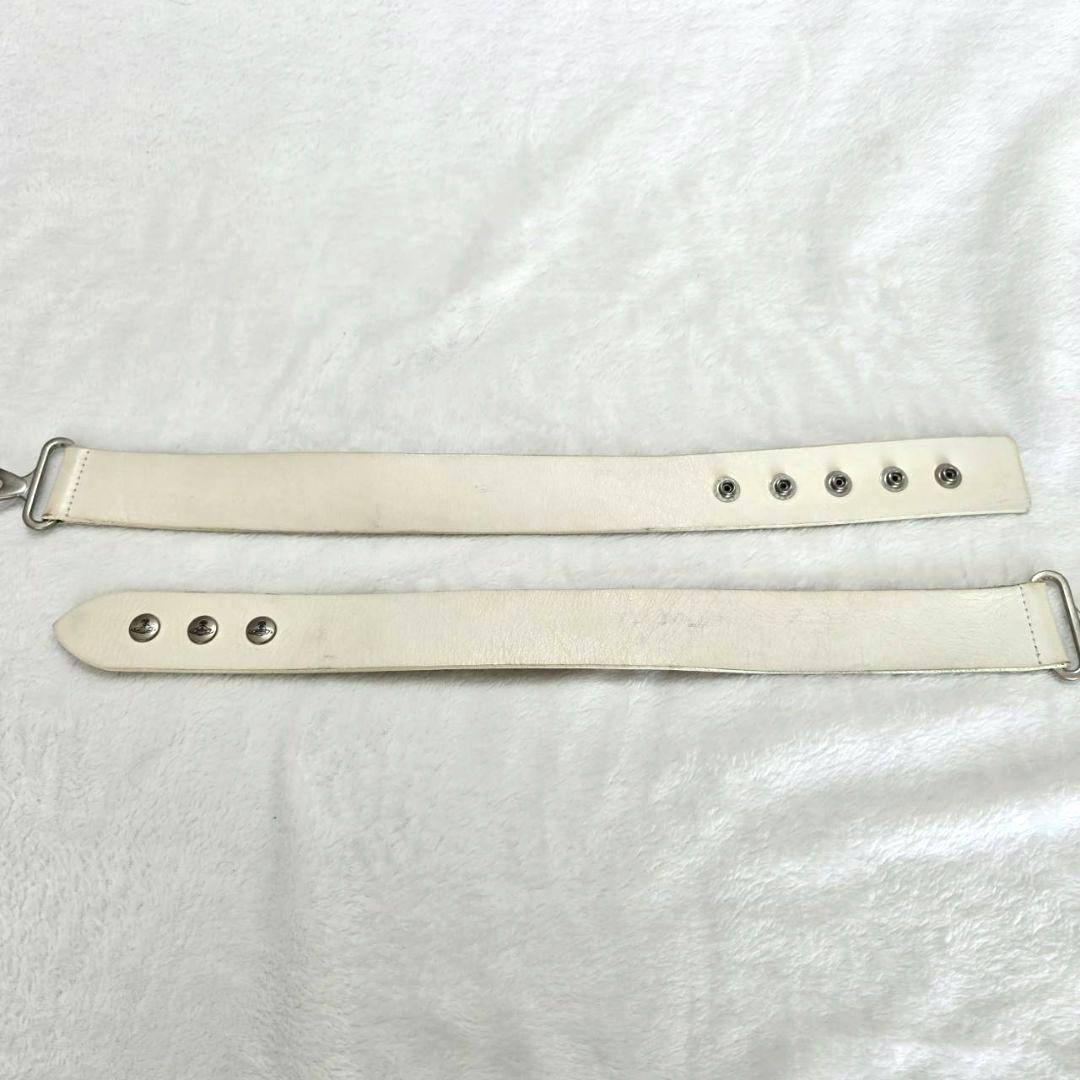希少✨️ヴィヴィアンウエストウッド　ベルト　ビッグオーブ　レザー　ホワイト