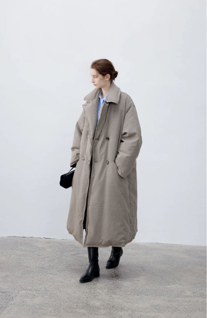 tageechita クラシカルチェックダウンコート