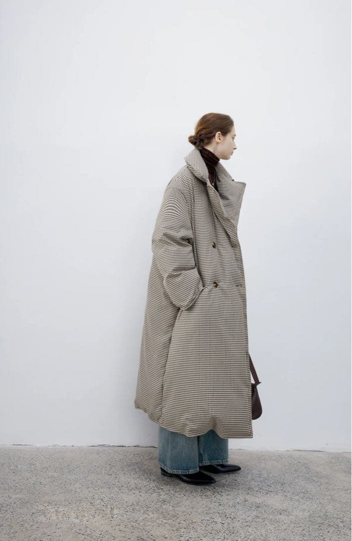 tageechita クラシカルチェックダウンコート