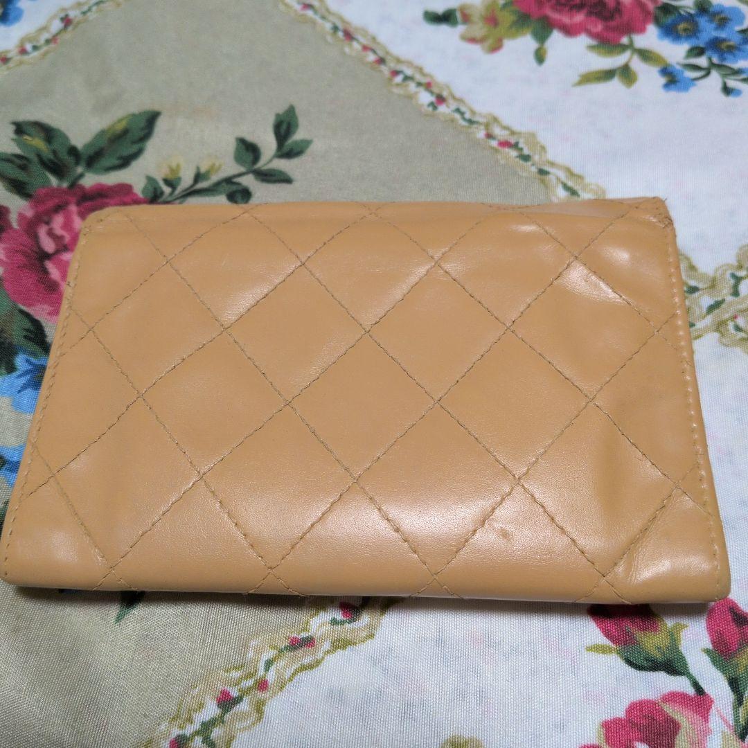 CHANEL ベージュ キルティング ミニ財布