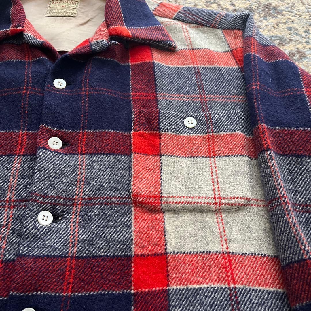 50s マクレガー ウール シャツ オープンカラー ヴィンテージ 検 60s