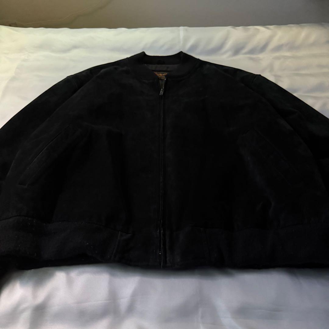 80s vintage ブラック スエードレザー ボンバージャケット ブルゾン