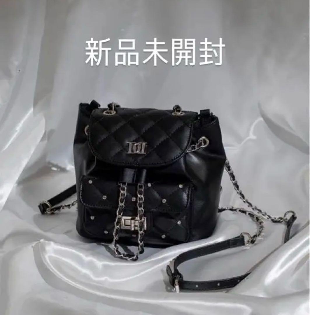 キルティングビジューミニリュック Darich ブラック