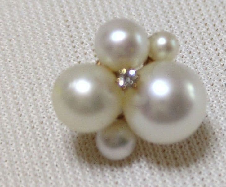 ポンテヴェキオ　ホワイトパール×ダイヤピアス