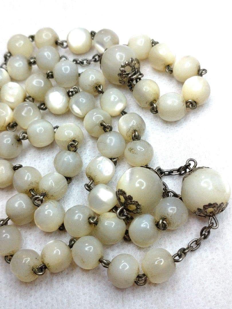 ◎K033-ロザリオ【マザーオブパール】【お値引対象品】