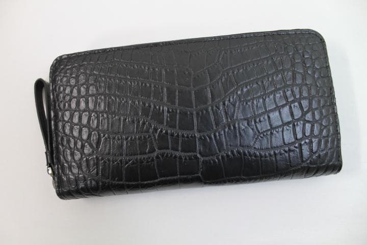 【専用】クロコダイル 財布 長財布 本革 無双 ラウンド 両面クロコ ブラック