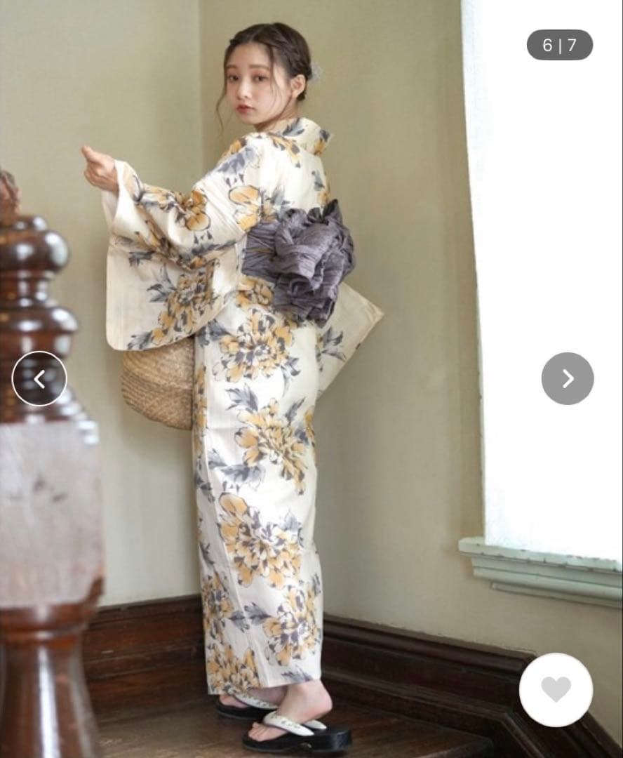 utatane 浴衣 兵児帯 下駄 3点セット 牡丹