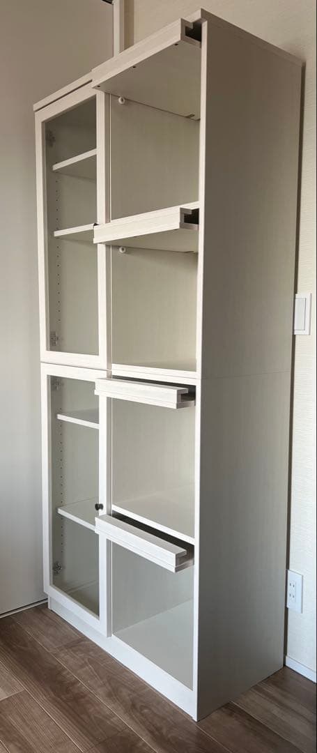 ニトリ　フラップ扉本棚　ホワイト