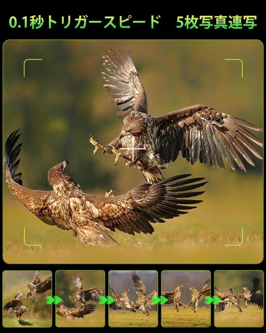 【ソーラー式＆配線不要】トレイルカメラ ソーラー式 野生動物監視カメラ 4K