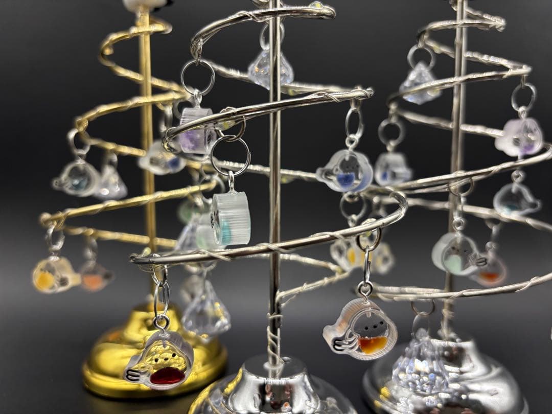 天然石　シマエナガクリスマスツリー　常夜灯