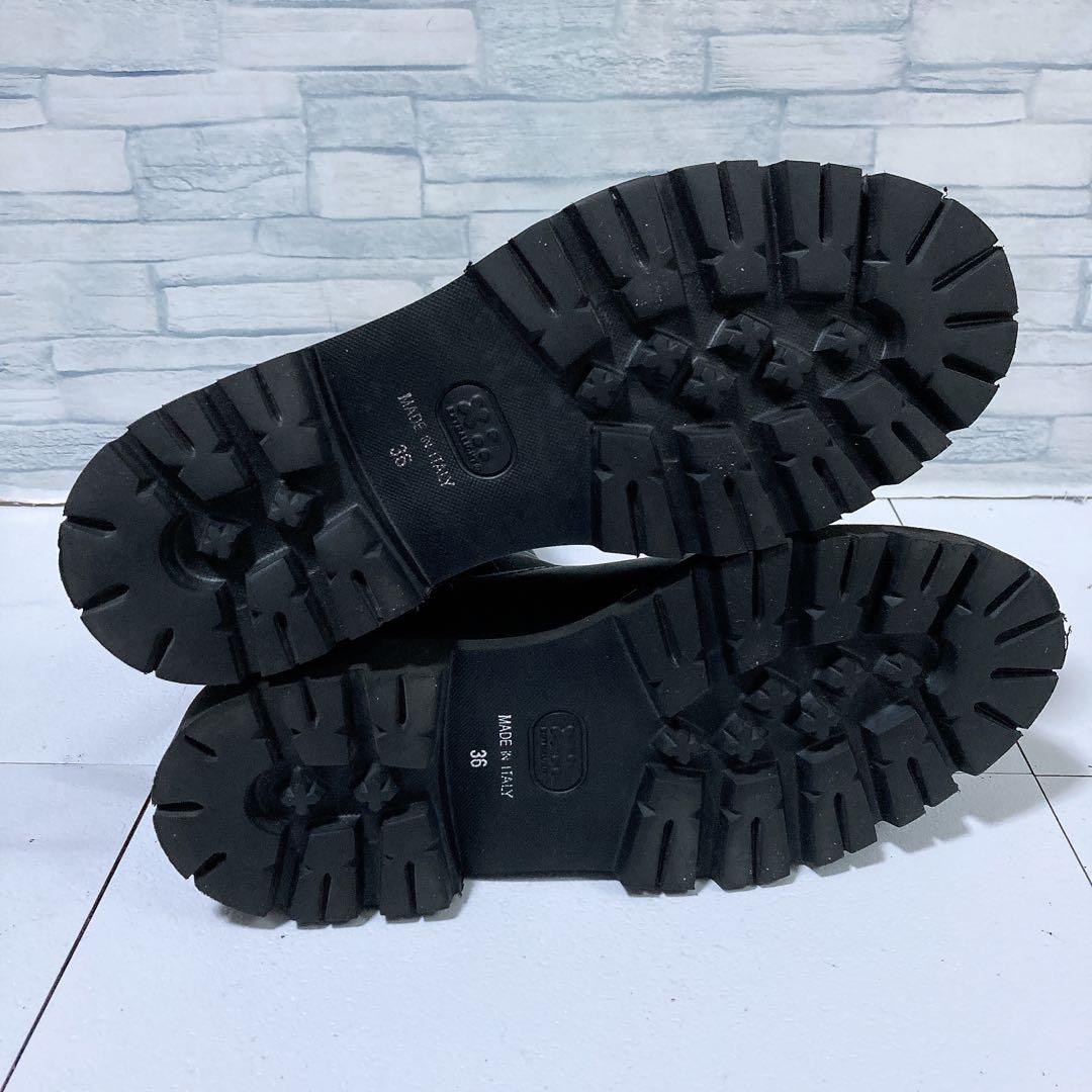 美品 パスクッチ イエナ別注 サイドゴアブーツ 36 本革 軽量 厚底 黒