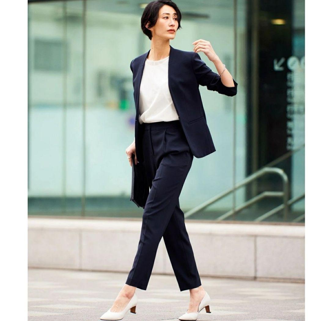 iCB アイシービー Fied セットアップ ストレッチ 洗濯可 ネイビー