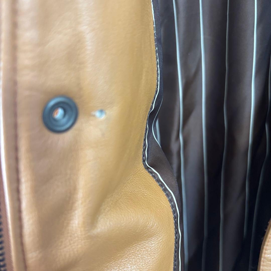 本革 レザーダウンジャケット 　ジャンパー　牛革　キャメル　LLサイズ