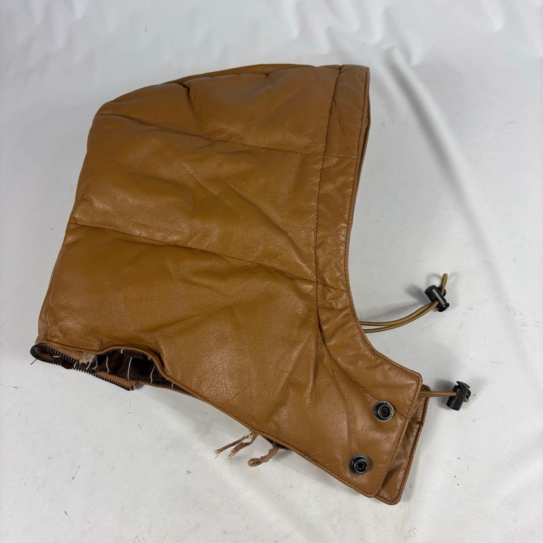 本革 レザーダウンジャケット 　ジャンパー　牛革　キャメル　LLサイズ