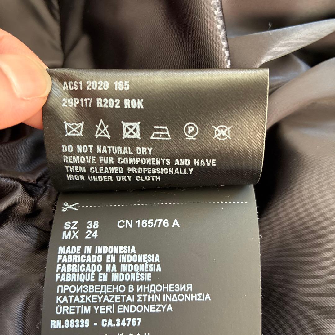 プラダ　ダウン　コート　29P117 正規品　フード　岡部あゆみ　濃紺　ファー