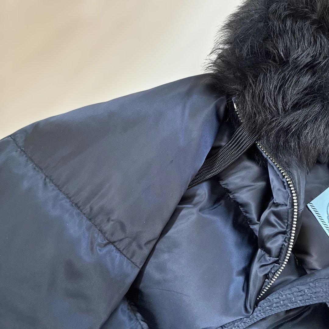 プラダ　ダウン　コート　29P117 正規品　フード　岡部あゆみ　濃紺　ファー