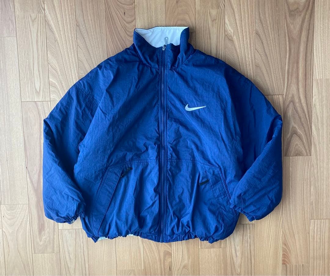 90s NIKE リバーシブル　中綿　ジャケット　ビッグスウォッシュ　Lサイズ