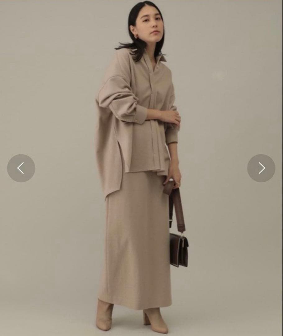 【美品】Chaos ツイルジャージーオーバーサイズシャツ　ブラック ウール