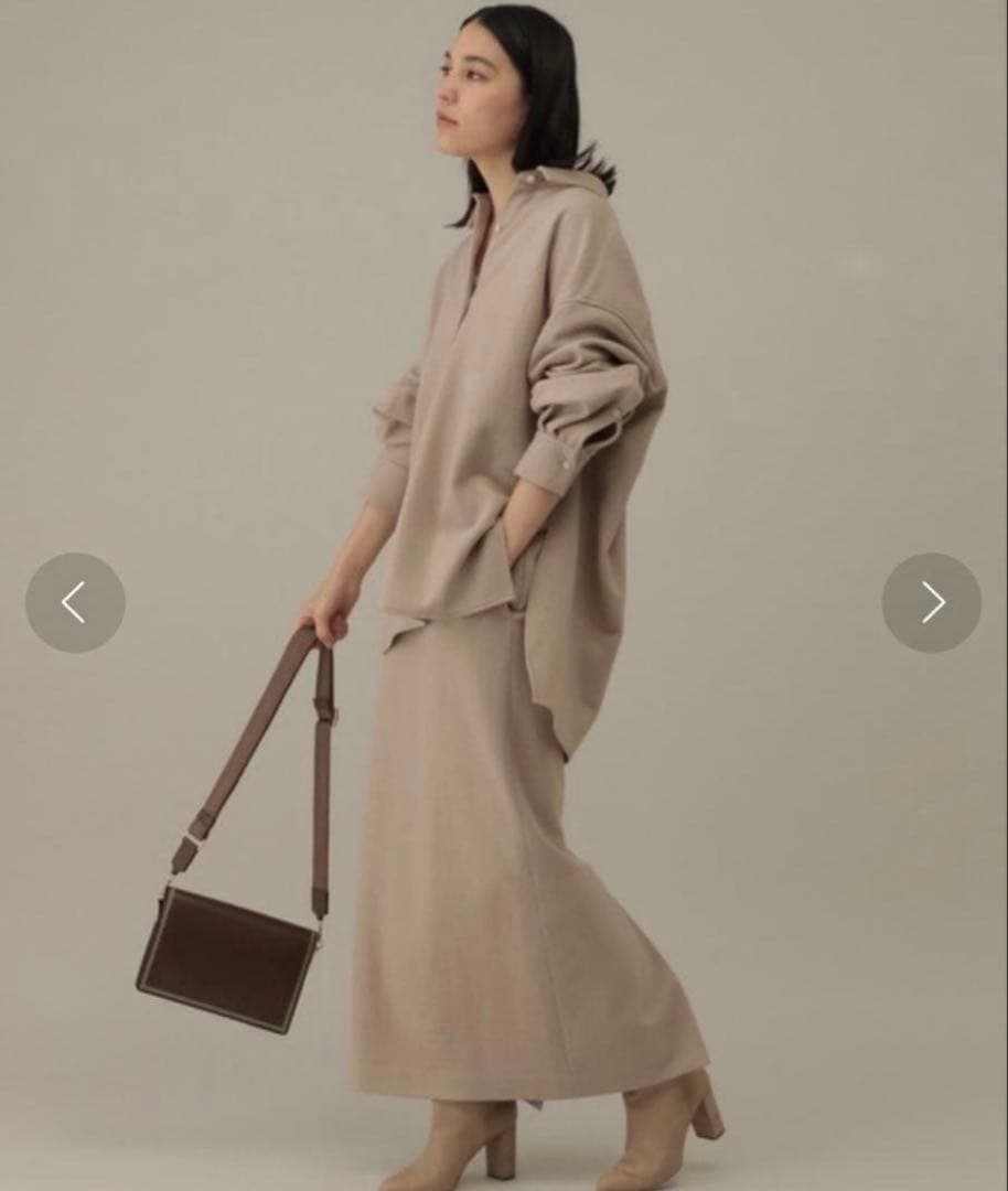 【美品】Chaos ツイルジャージーオーバーサイズシャツ　ブラック ウール