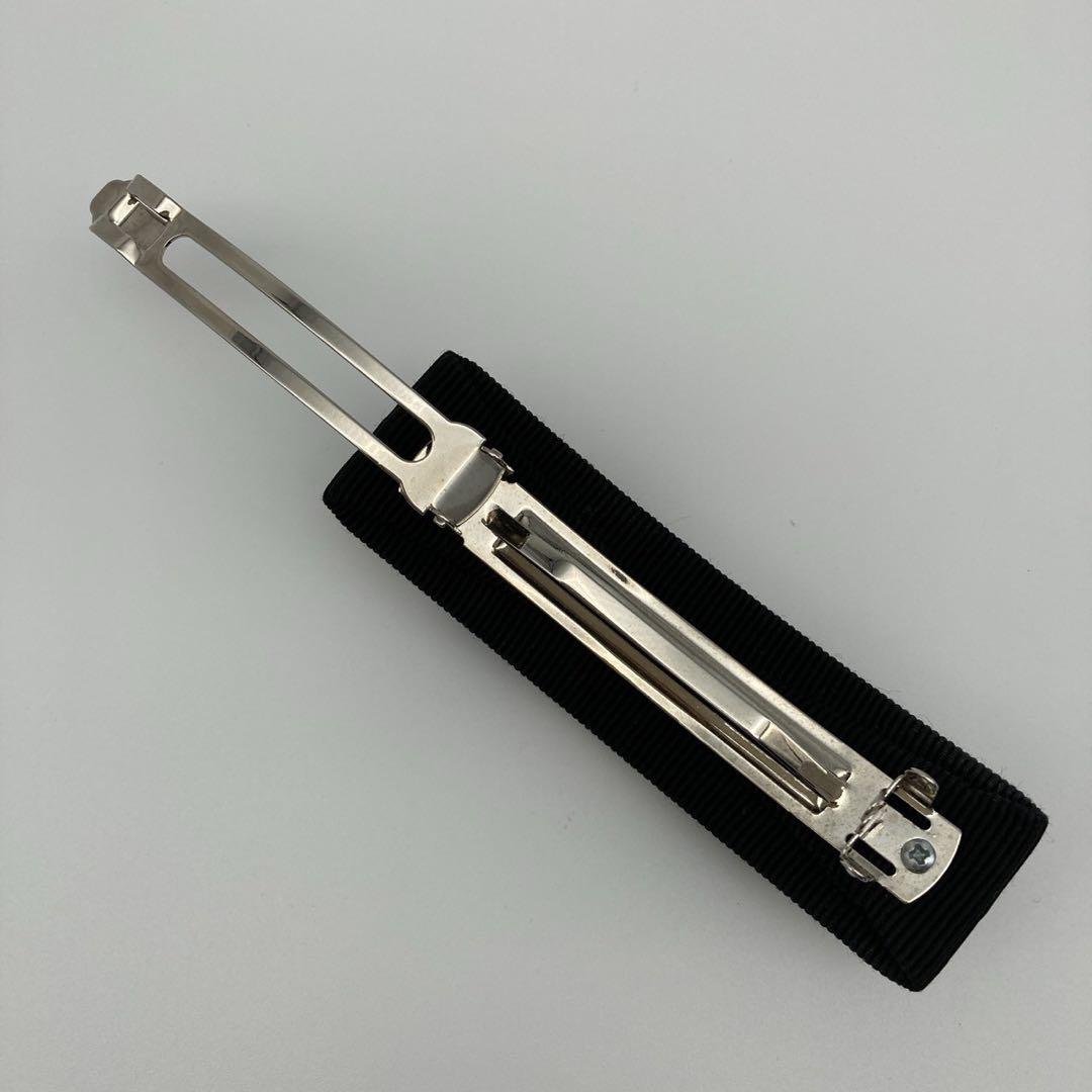 サルヴァトーレフェラガモ　ヴァラリボン　バレッタ　ビジュー　ブラック　シルバー