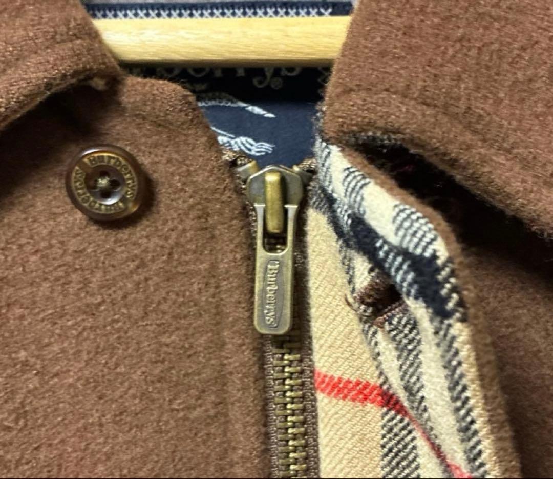 て*ぃ様 Burberry ウール ハリントンジャケット ブラウン ノバチェック