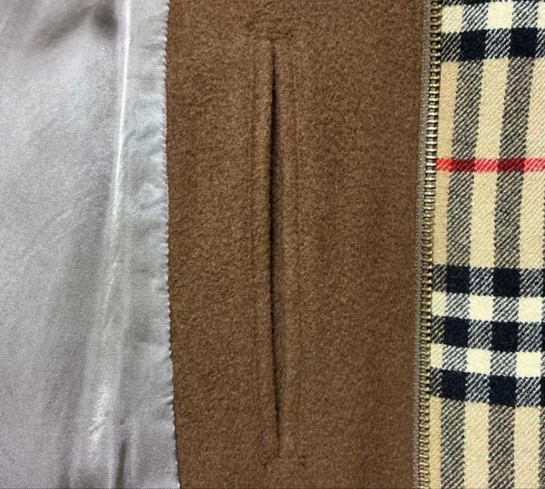 て*ぃ様 Burberry ウール ハリントンジャケット ブラウン ノバチェック