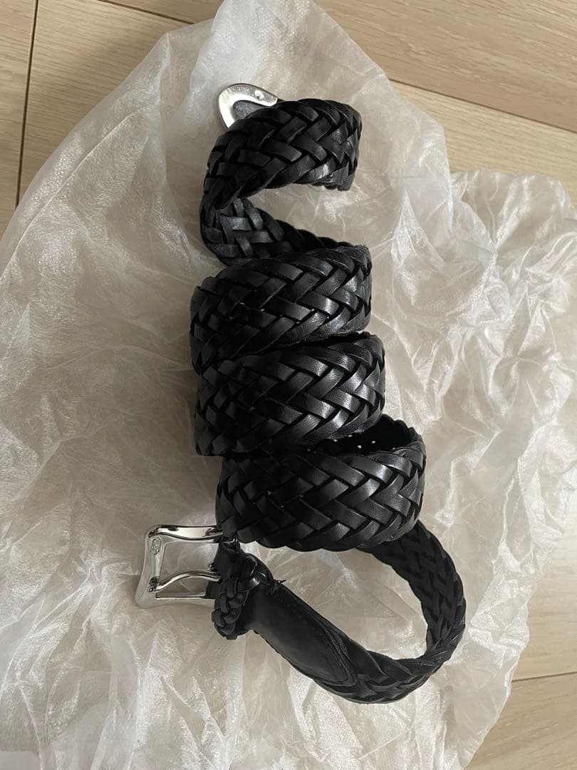 J&M Davidson ブラック レザー ベルト 38