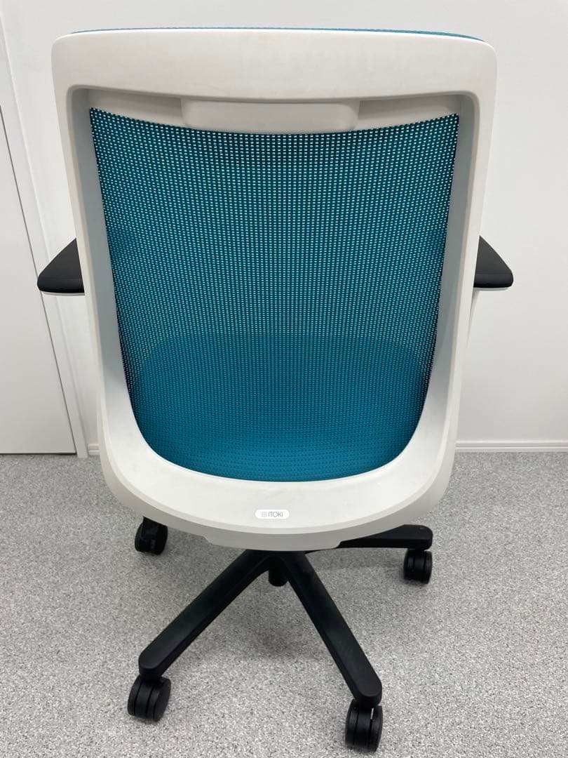 デスク・チェア・キャビネットセット ホワイト　ストロングブルー系