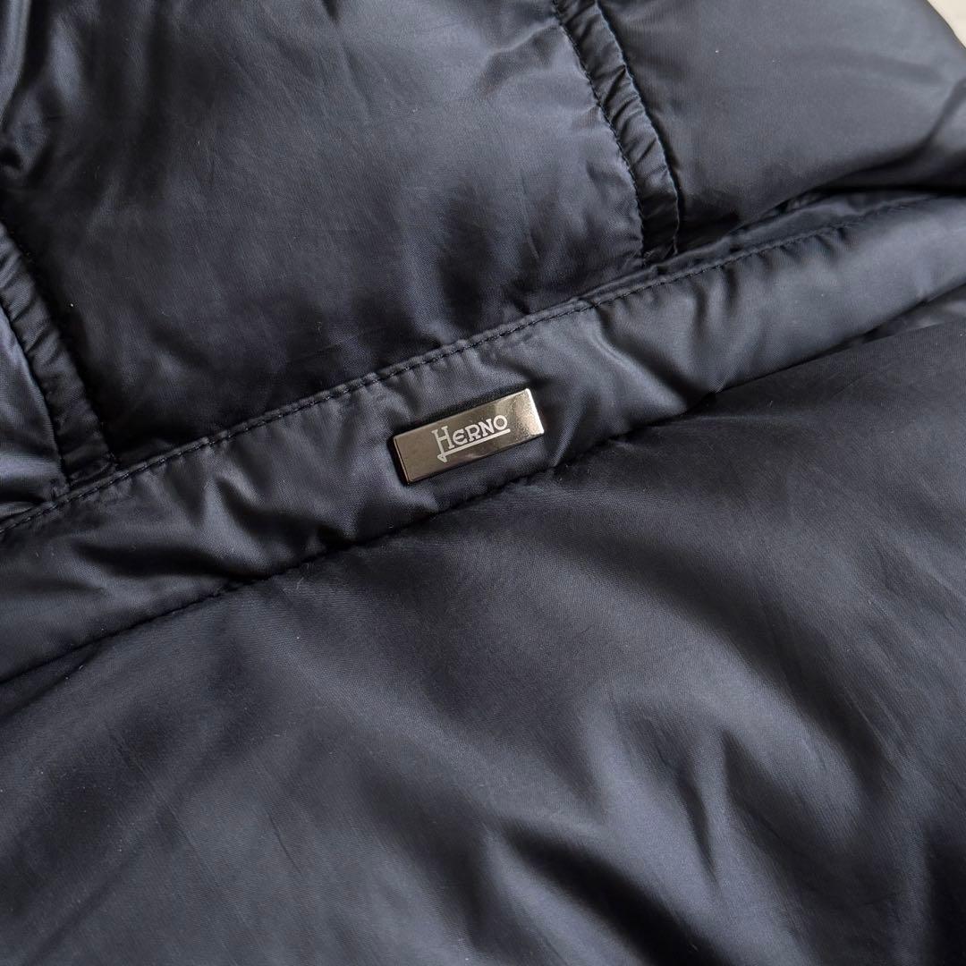 極暖 ヘルノ HERNO ショートダウンジャケット 48 ネイビー レディース