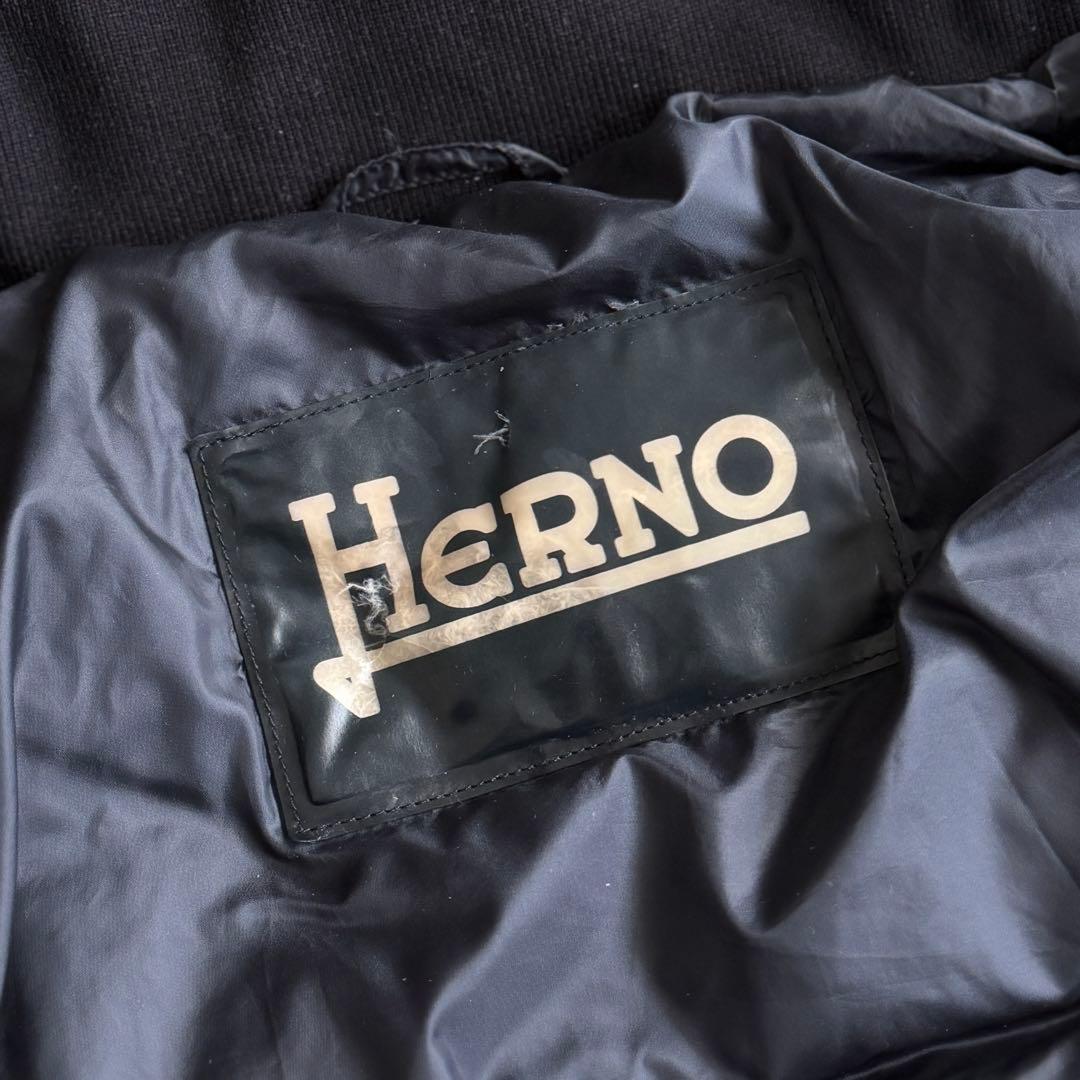 極暖 ヘルノ HERNO ショートダウンジャケット 48 ネイビー レディース