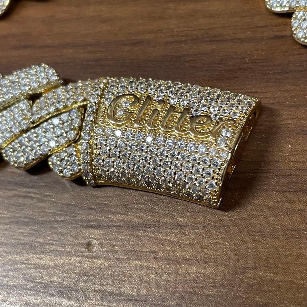 Glitter マイアミチェーン　ゴールド ネックレス 60cm メンズ