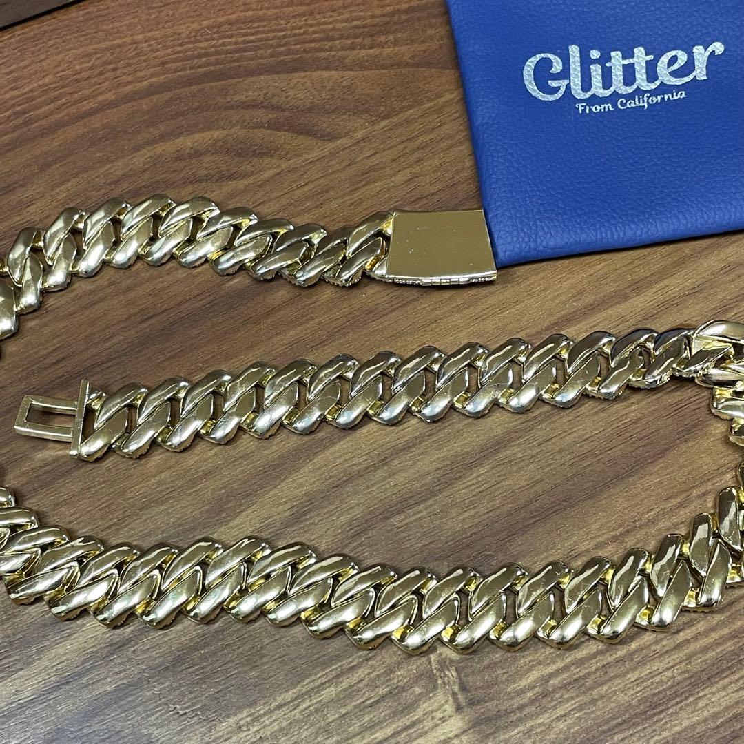 Glitter マイアミチェーン　ゴールド ネックレス 60cm メンズ
