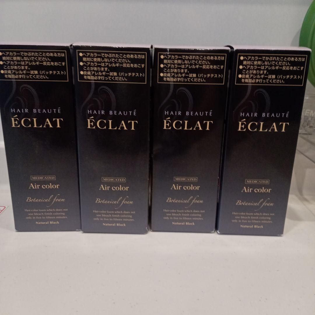 [未使用]ヘアボーテ エクラ ボタニカル エアカラーフォームブラック80g×4箱