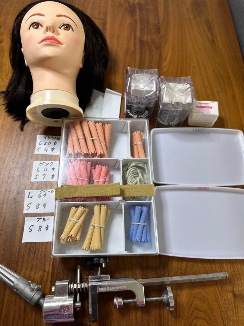 ヘアスタイリングセット（マネキン・ロッド・トレー）