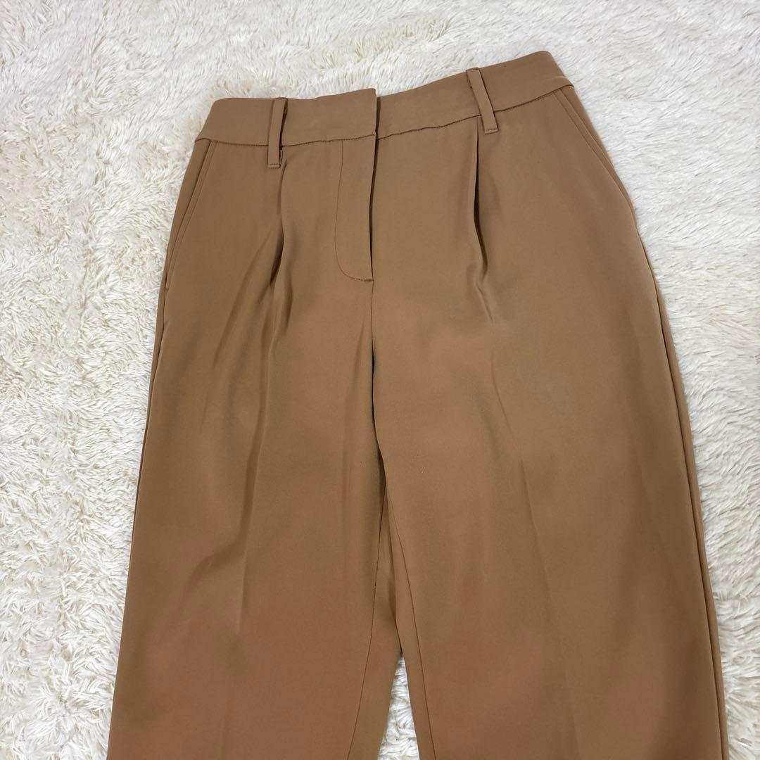 美品　プラステ　ノーカラー　セットアップXS　ベージュ　ポリエステル　ベルト