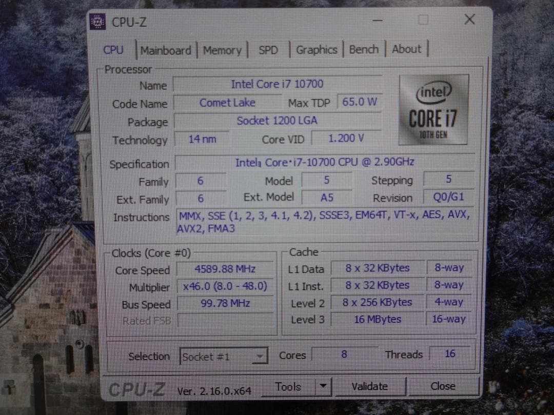 美品・完動） Intel Core i7 10700 CPU