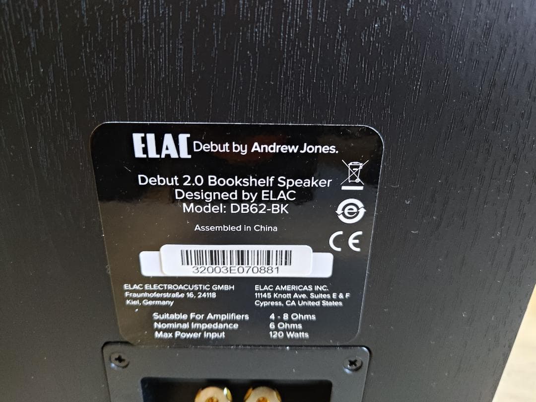 【最終価格】ELAC debut 2.0 B6.2 DB62-BK（2本1組）